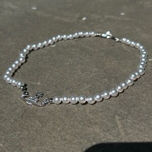 Vivienne Westwood Silver Pearl Necklace